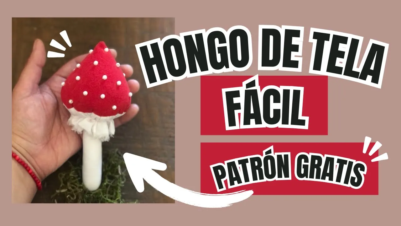 Cogumelo vermelho de tecido fácil e rápido
