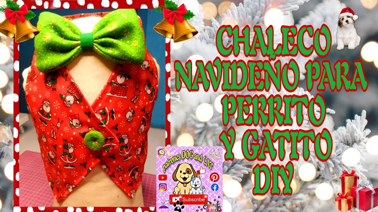 Colete natalino para cachorro