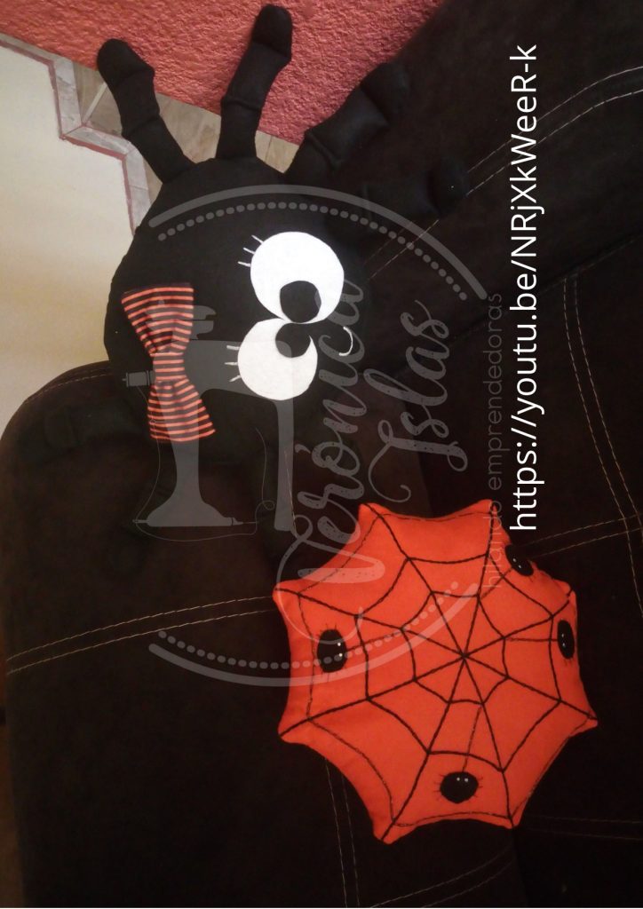 Como fazer almofadas divertidas de aranha e teia para o Halloween - molde parte 1