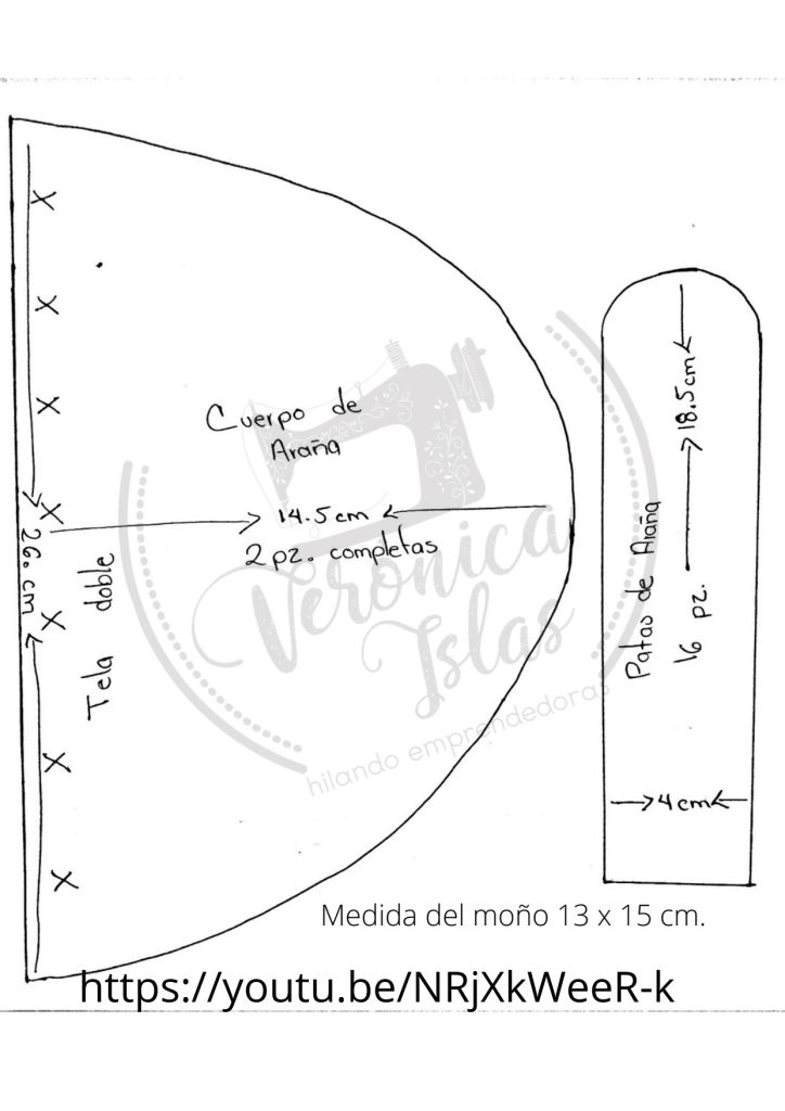 Como fazer almofadas divertidas de aranha e teia para o Halloween - molde parte 2