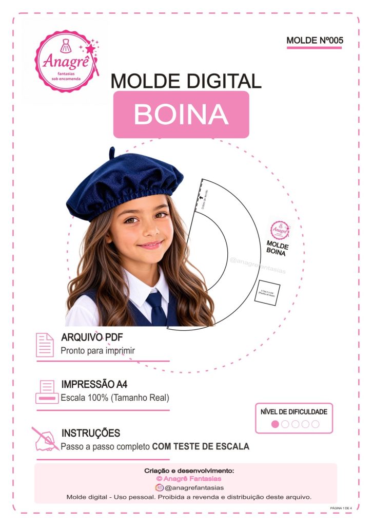 Como fazer boina francesa com acabamento profissional - molde parte 1