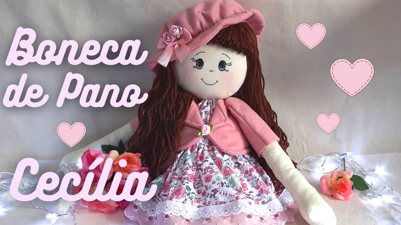 Como fazer boneca de pano com chapéu