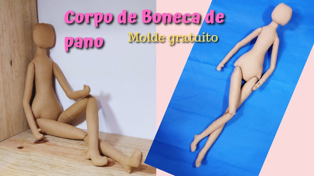 Como fazer boneca de pano de corpo articulado com 50 cm