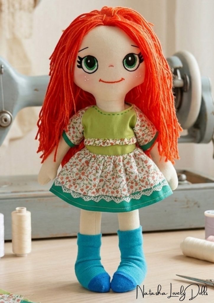 Como fazer boneca de tecido com cabelo para pentear passo a passo - molde parte 1