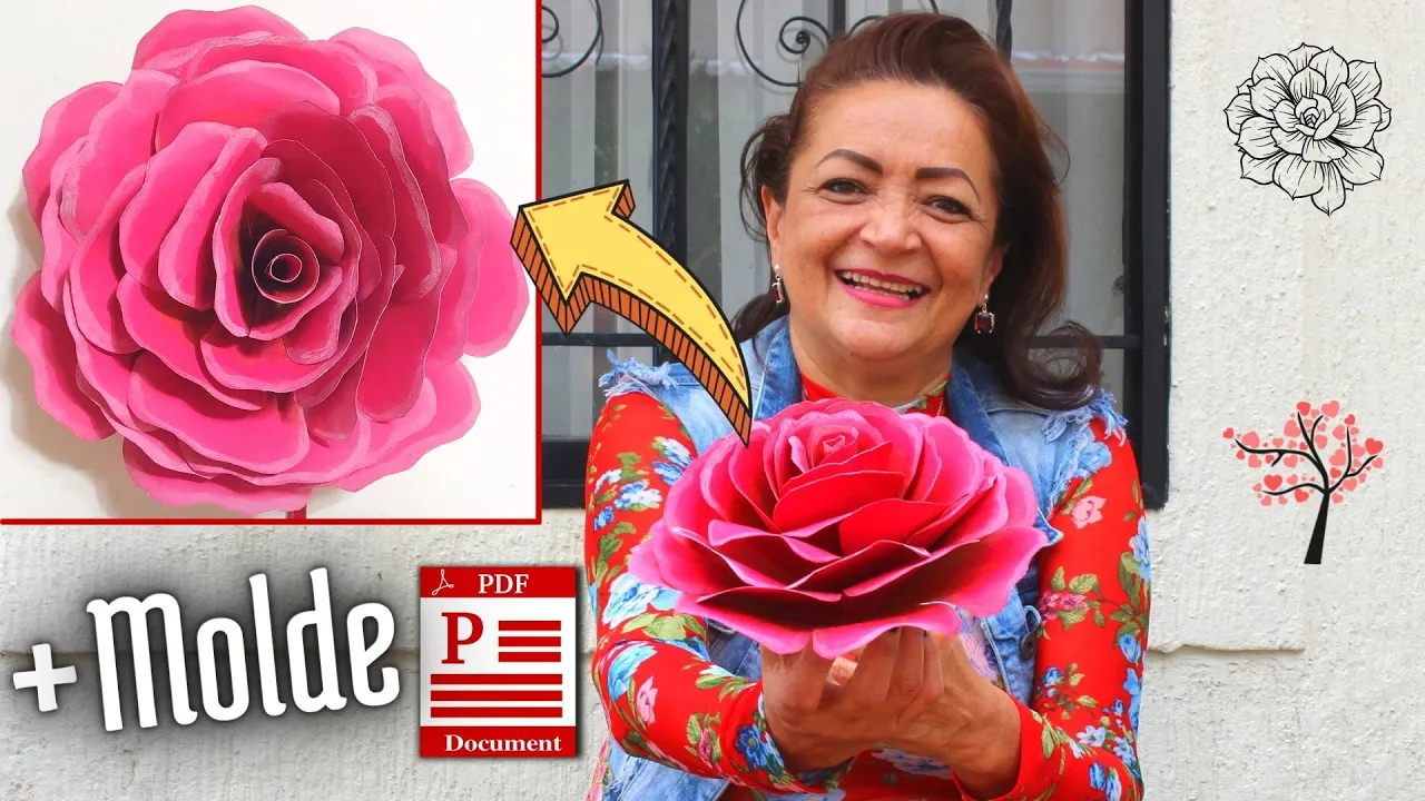 Como fazer flor decorativa de cartolina passo a passo super fácil