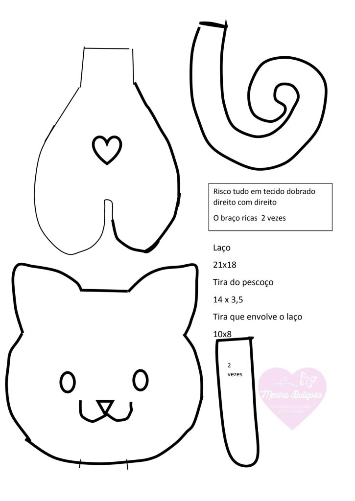 Como fazer gato de pano - molde parte 1