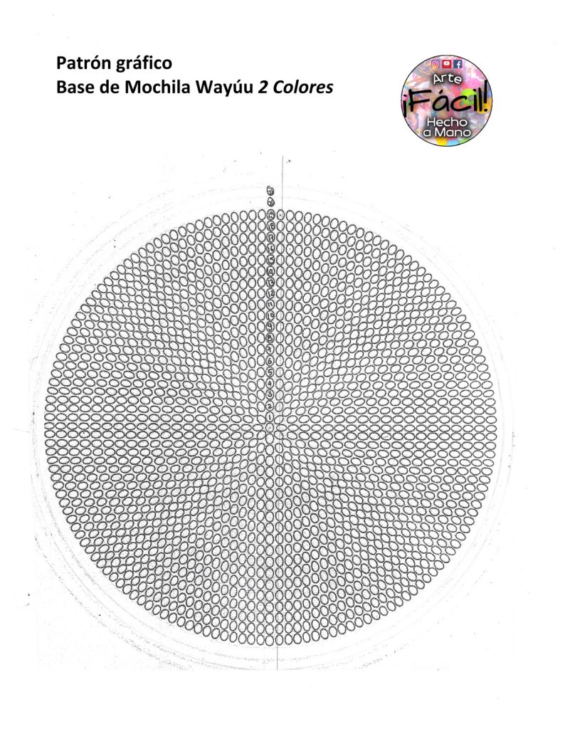 Como fazer mochila wayuu de 2 cores parte 1 – base - molde parte 2