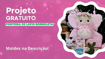 Como fazer ponteira de lápis de borboleta de feltro