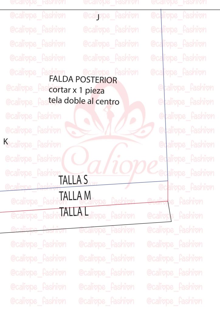 Como fazer saia transpassada envelope - molde parte 10
