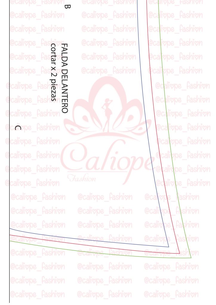 Como fazer saia transpassada envelope - molde parte 2