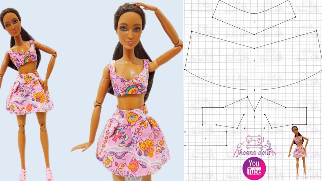 Cropped e saia para Barbie modelo 28