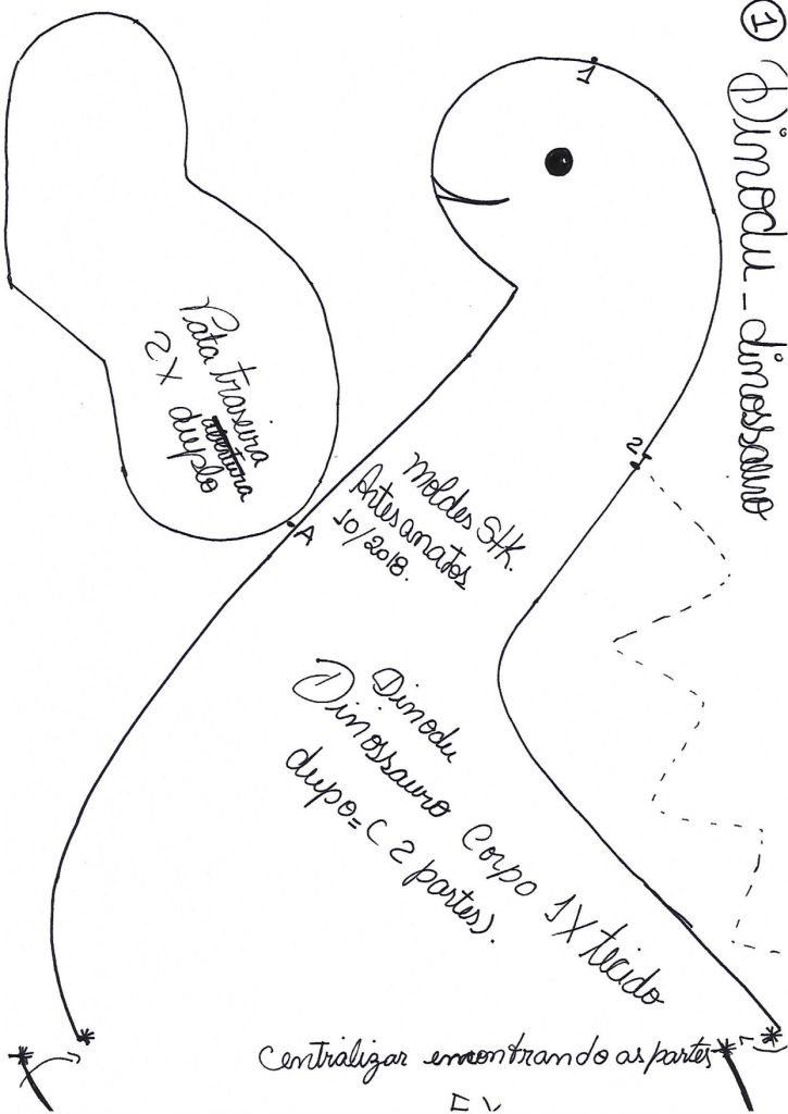 Dinodu, o dinossauro - molde parte 1