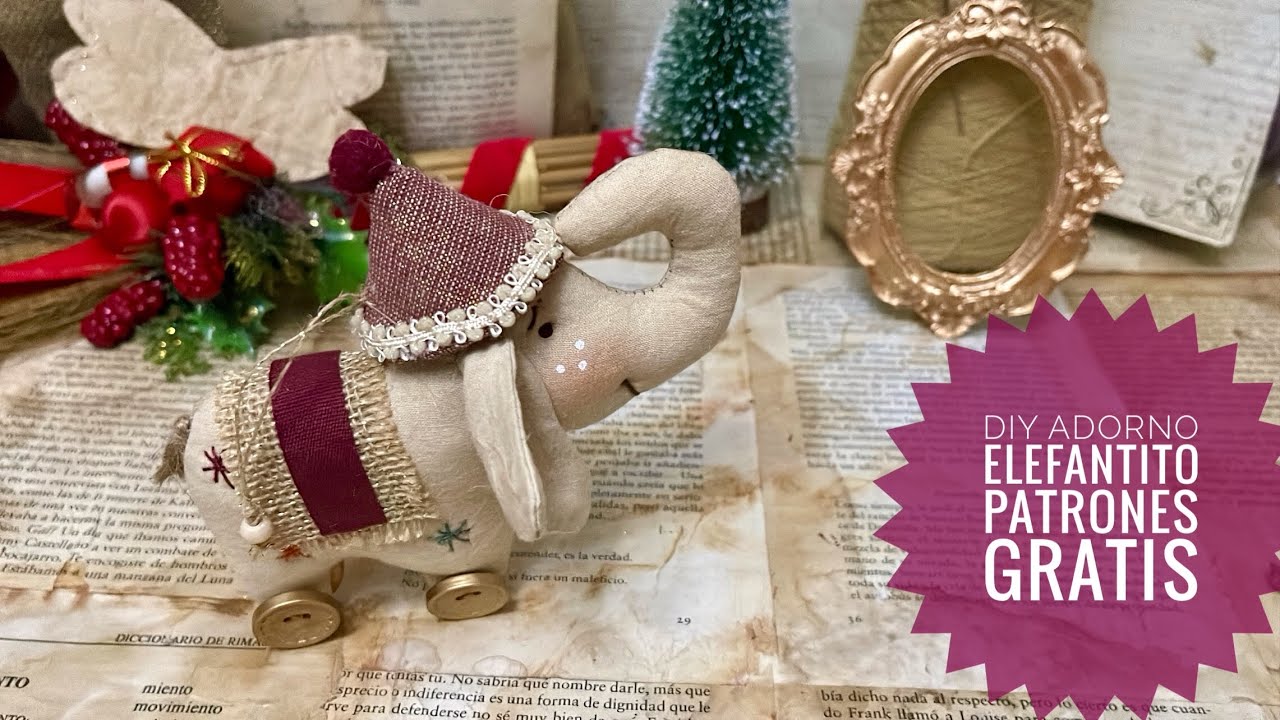Enfeite de Natal de elefantinho fácil