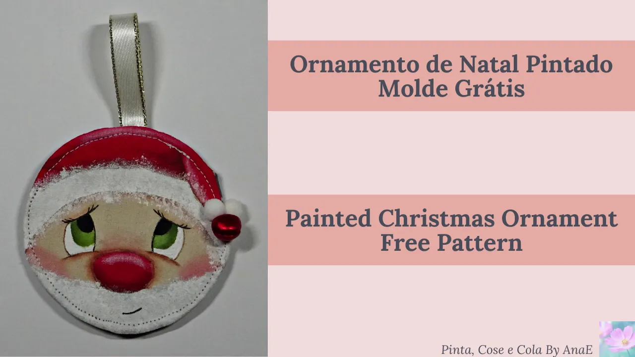 Enfeite de Natal pintado em tecido