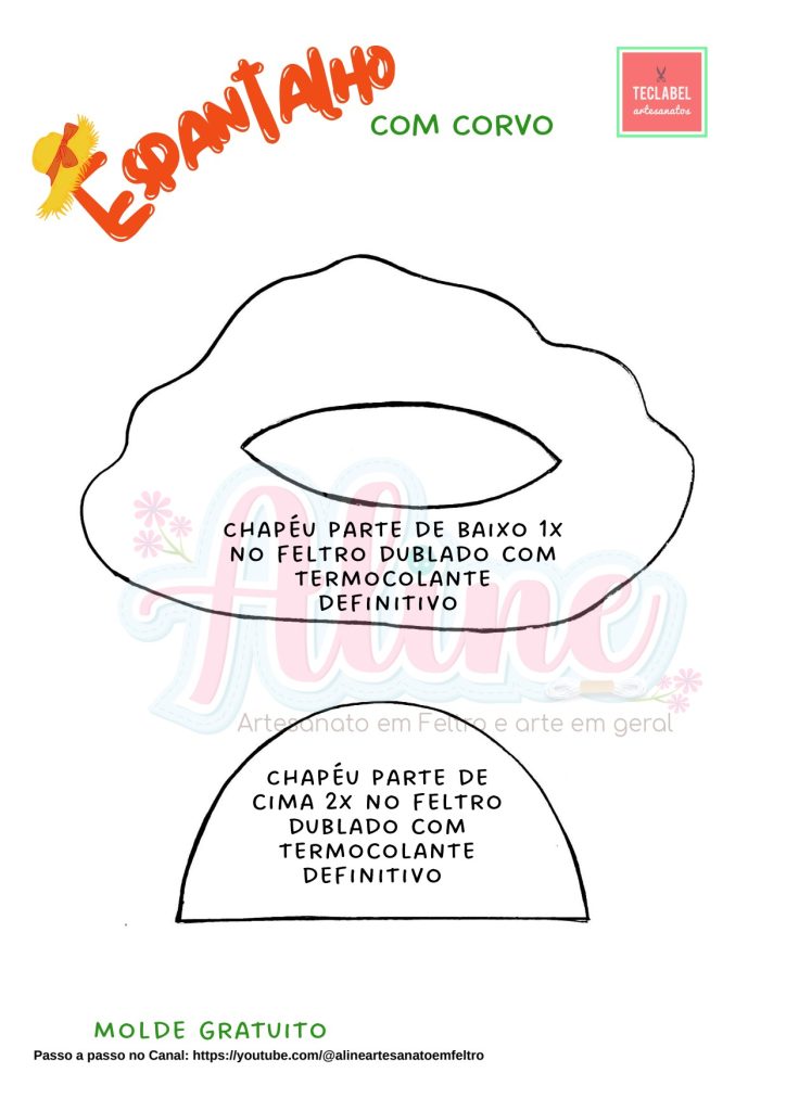 Espantalho colorido para as festas juninas e julinas - molde parte 5