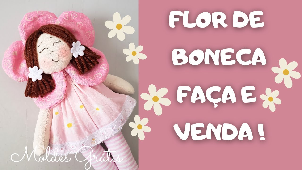 Flor de boneca com poucos materiais passo a passo