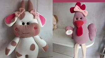 Galinha e vaquinha de tecido microsoft
