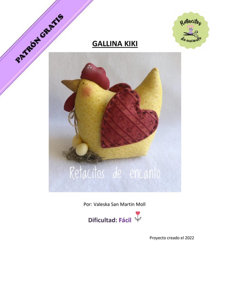 Galinha Kiki fácil, rápida e muito linda - molde parte 1