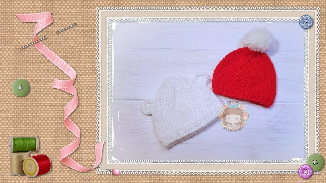 Gorro de tricô para bonecas