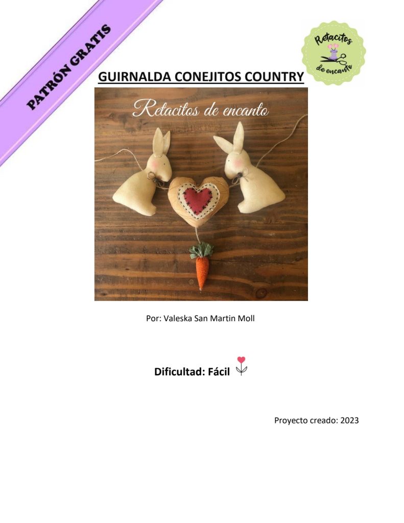 Guirlanda de coelhinhos country - molde parte 1