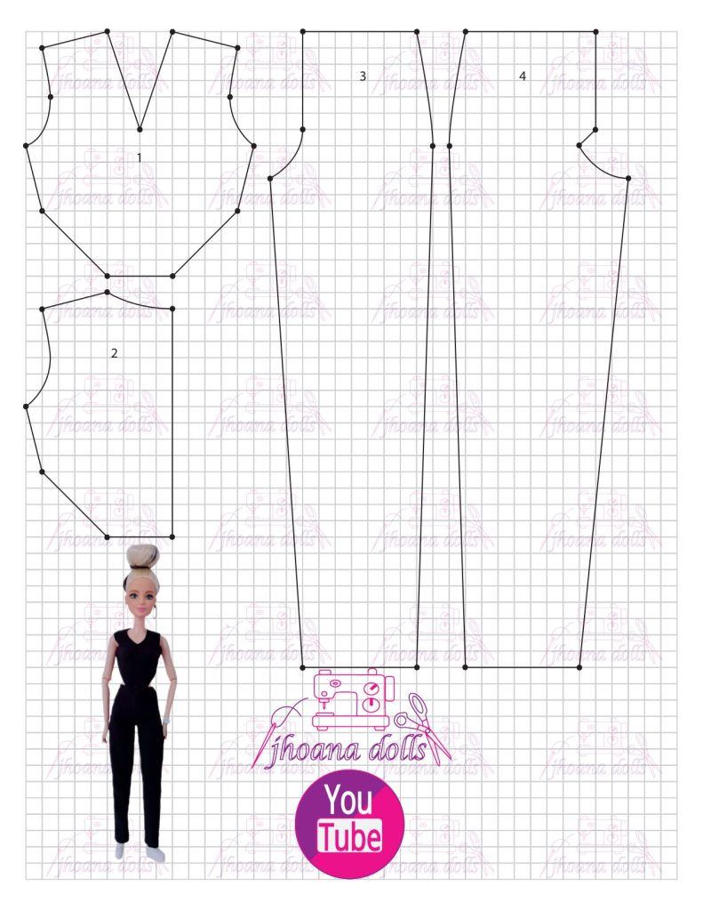 Macacão para Barbie modelo 63 - molde parte 1