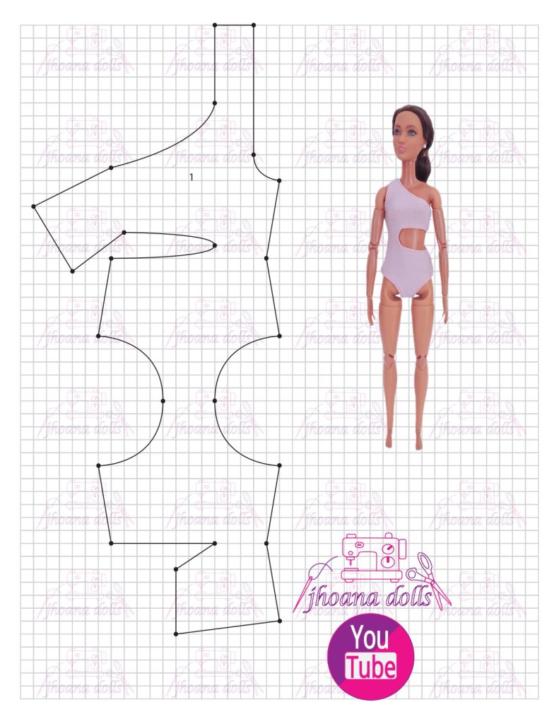 Maiôs para Barbie - molde parte 1
