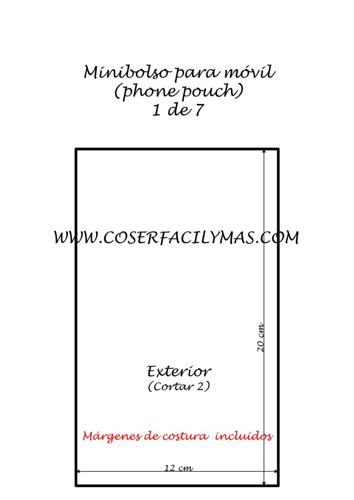 Minibolsa para celular - molde parte 1