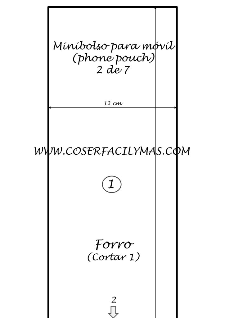 Minibolsa para celular - molde parte 2