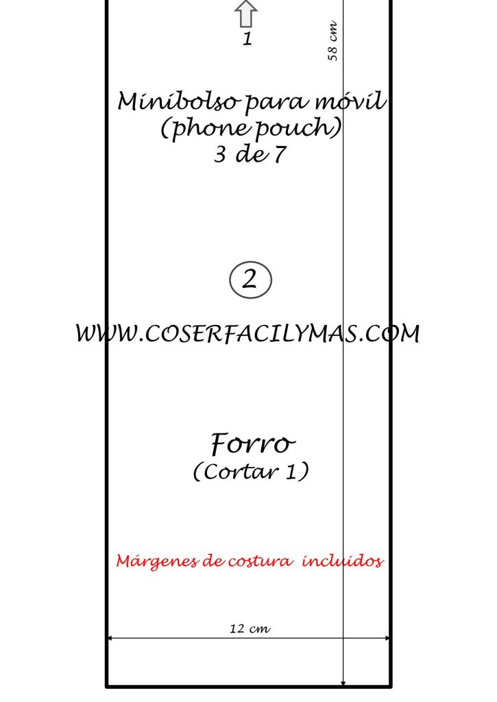 Minibolsa para celular - molde parte 3