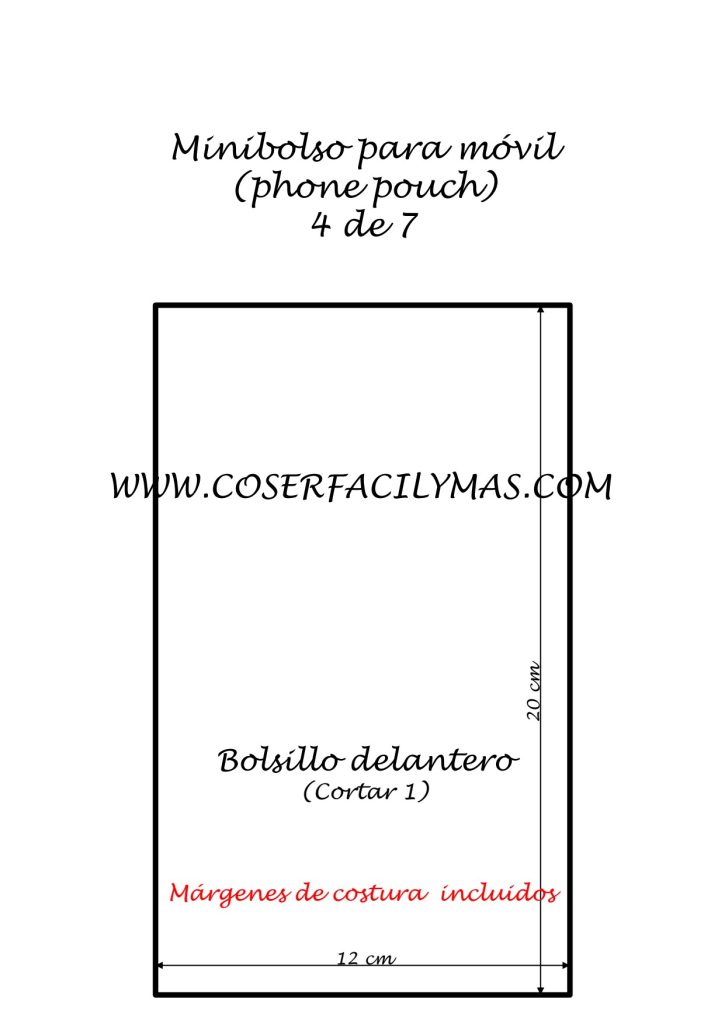 Minibolsa para celular - molde parte 4