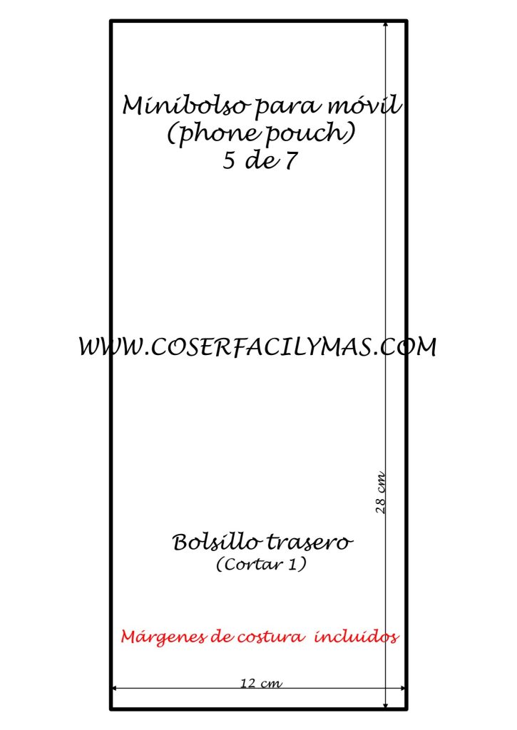 Minibolsa para celular - molde parte 5