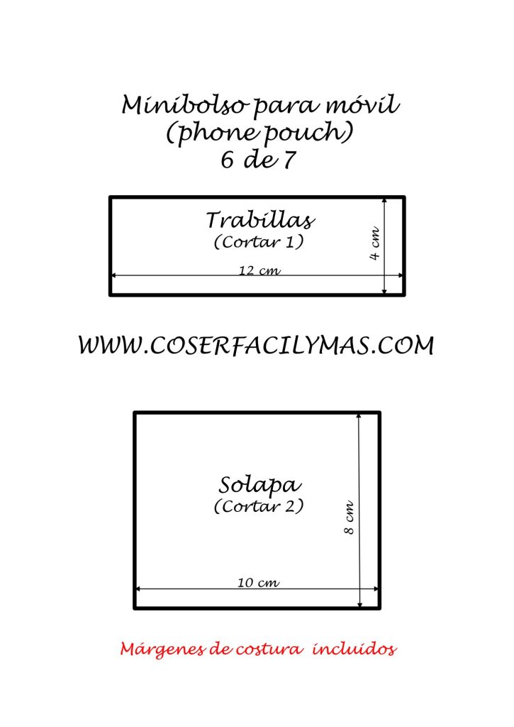 Minibolsa para celular - molde parte 6