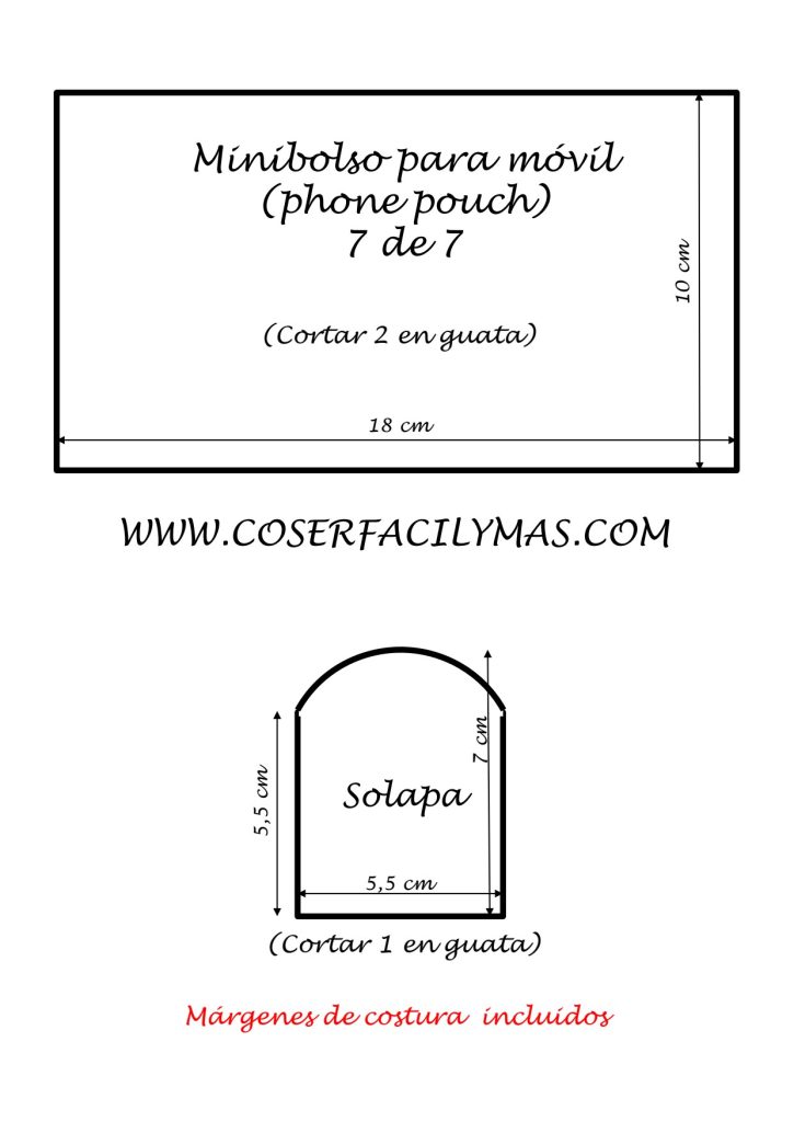 Minibolsa para celular - molde parte 7