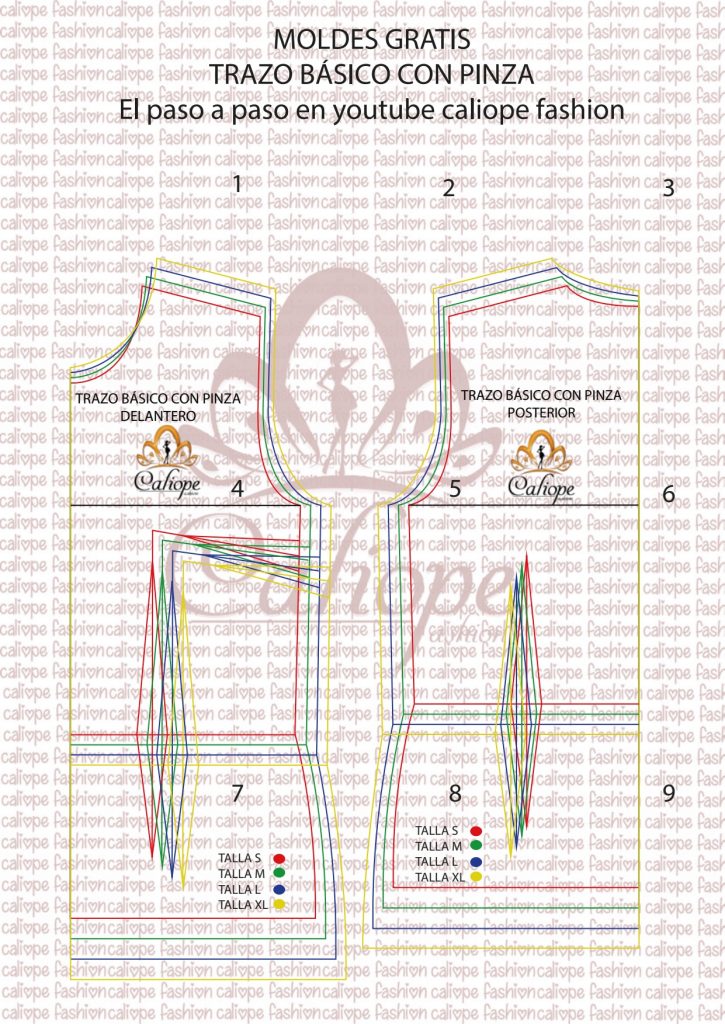 Molde base com pence para fazer qualquer roupa - molde parte 1