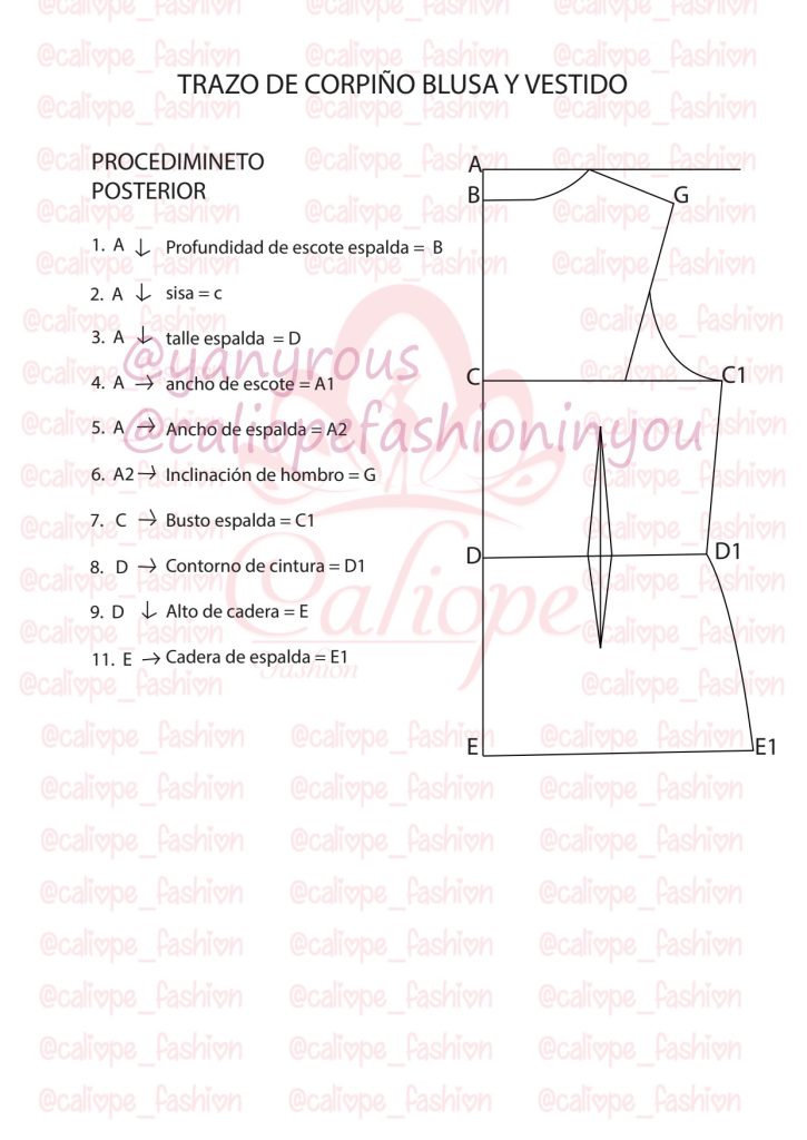 Molde básico de blusa com tabela de medidas - molde parte 2