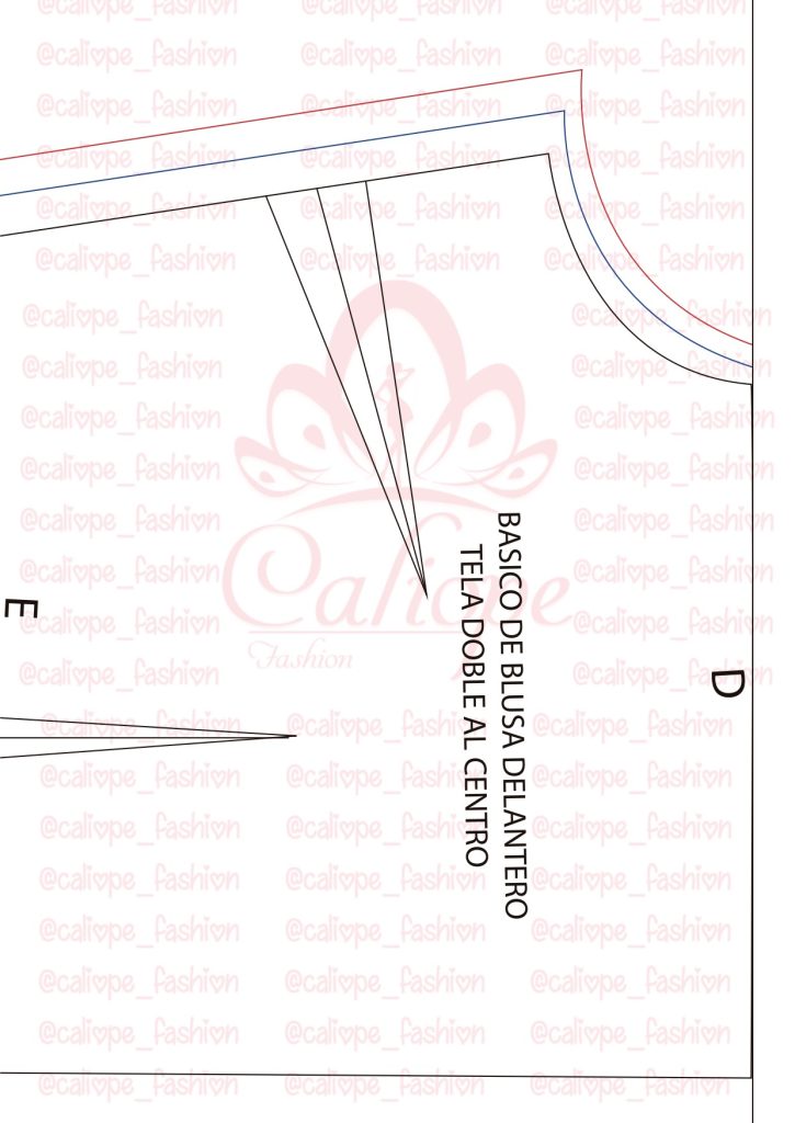 Molde básico de blusa com tabela de medidas - molde parte 6