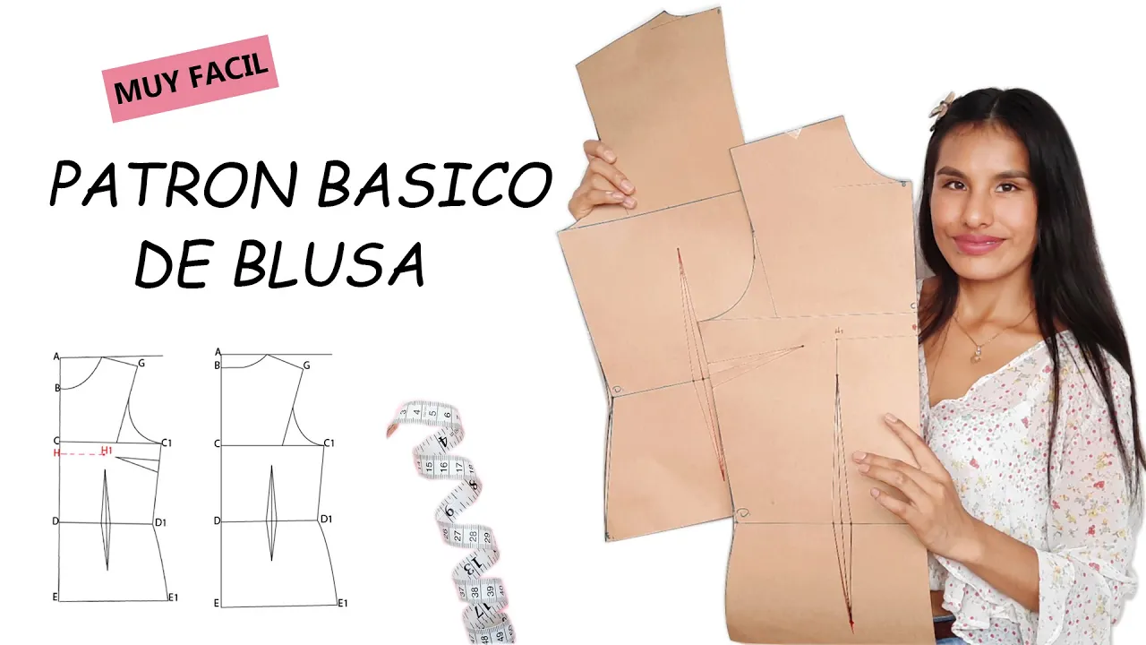 Molde básico de blusa com tabela de medidas