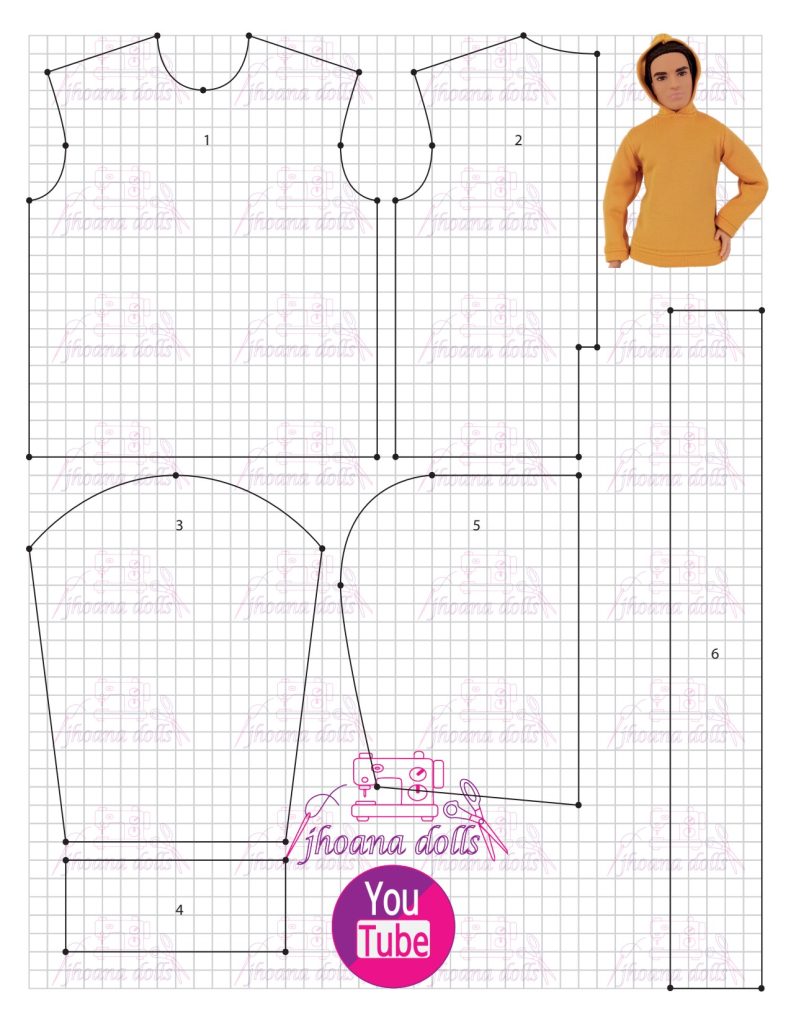 Moletom para Ken - molde parte 1