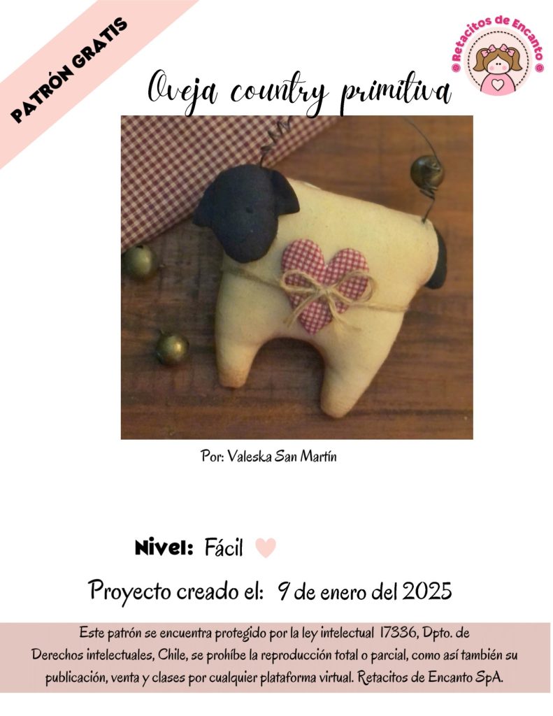Ovelha country primitiva - molde parte 1