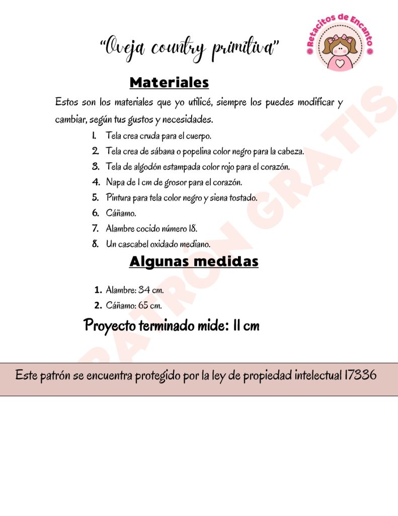 Ovelha country primitiva - molde parte 2
