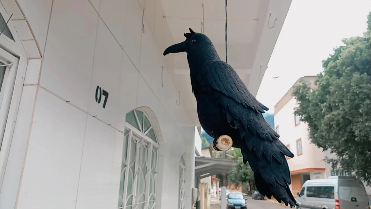 Pássaro corvo de feltro parte 2