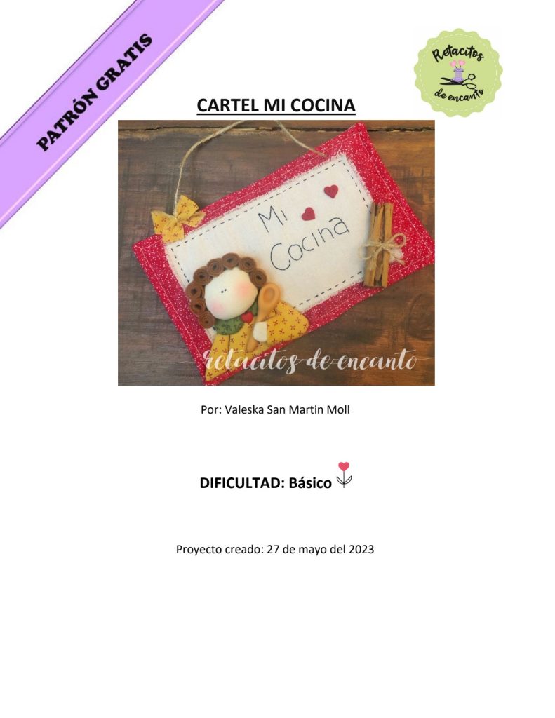 Placa "Minha cozinha" estilo country - molde parte 1