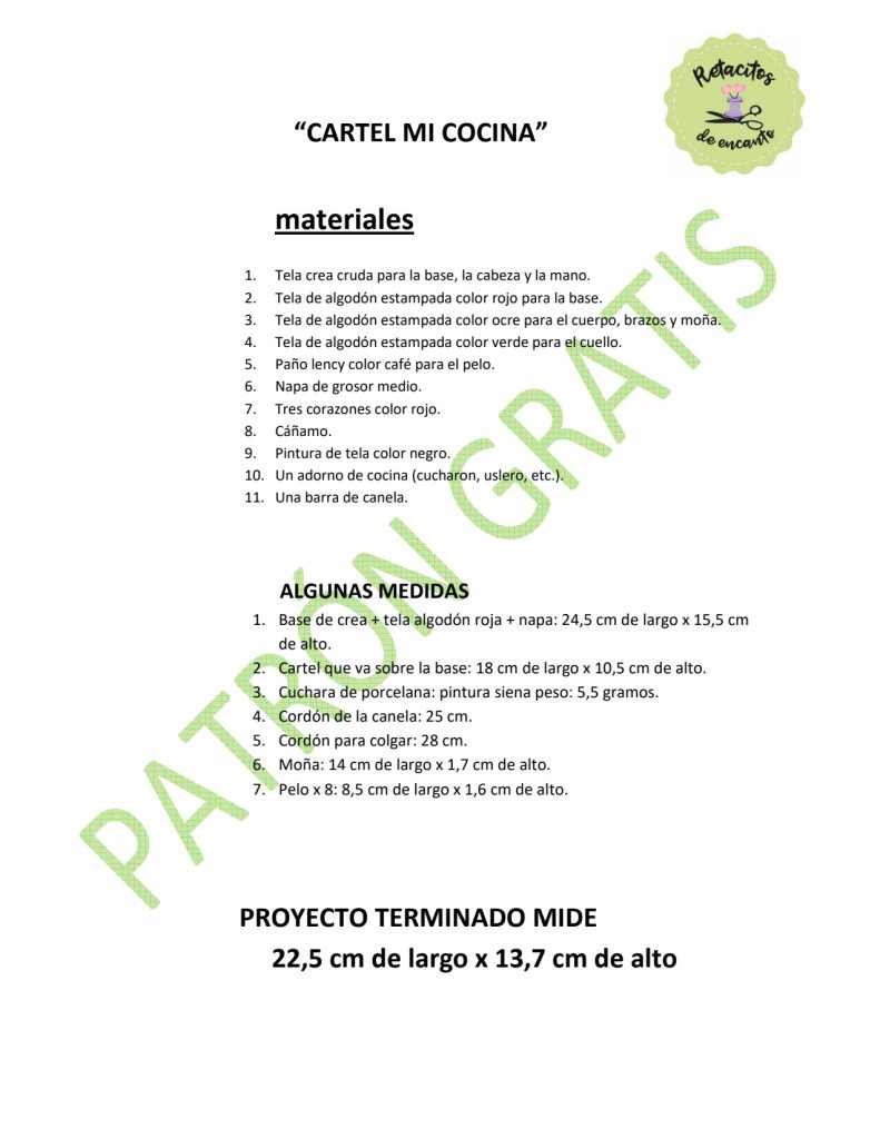 Placa "Minha cozinha" estilo country - molde parte 2
