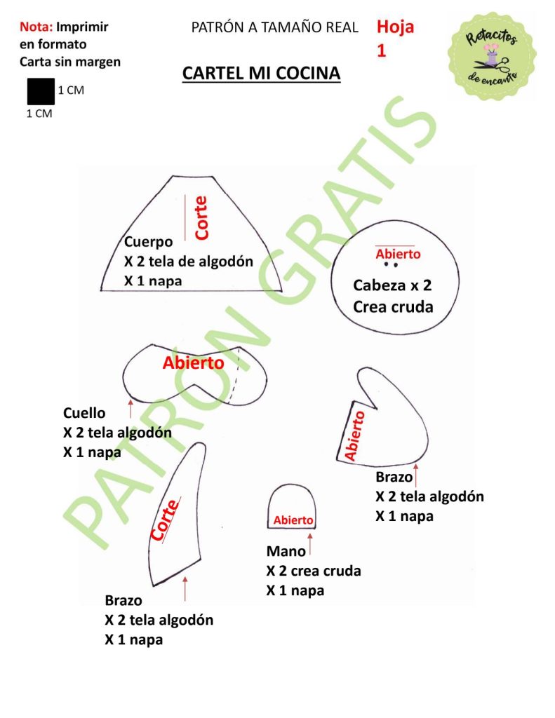 Placa "Minha cozinha" estilo country - molde parte 3