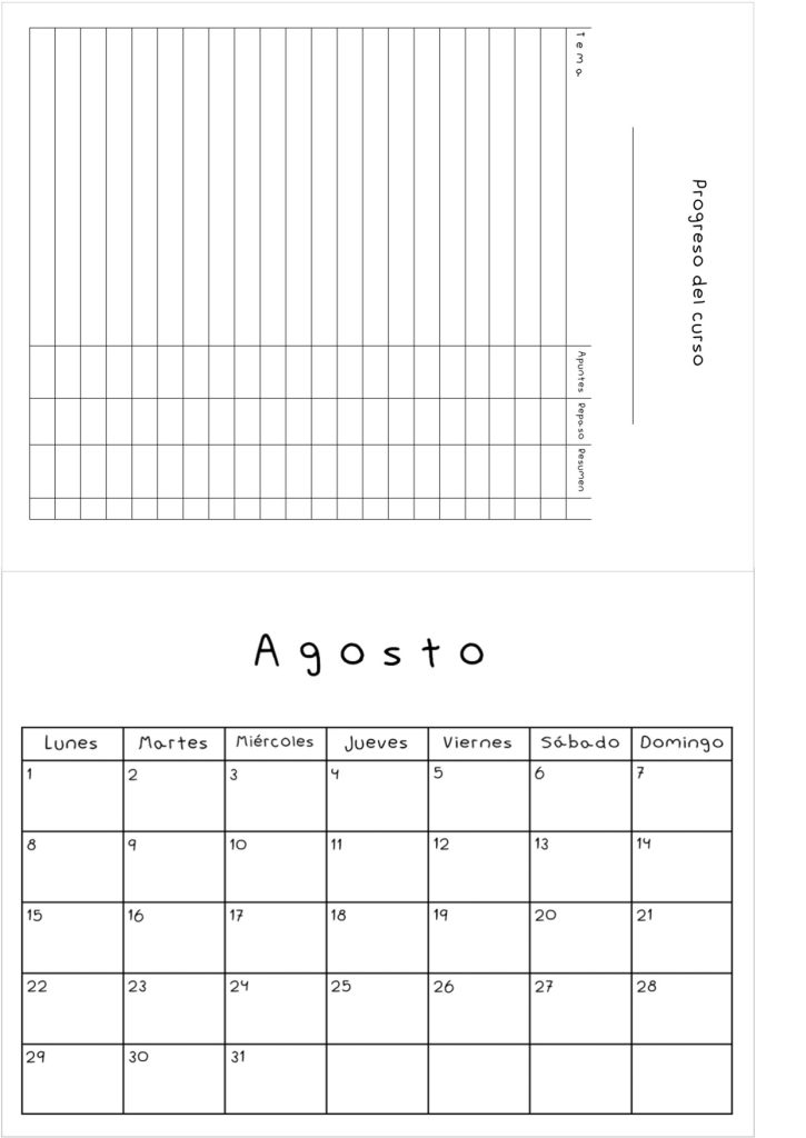 Planner de estudos completo para imprimir e digital - molde parte 23