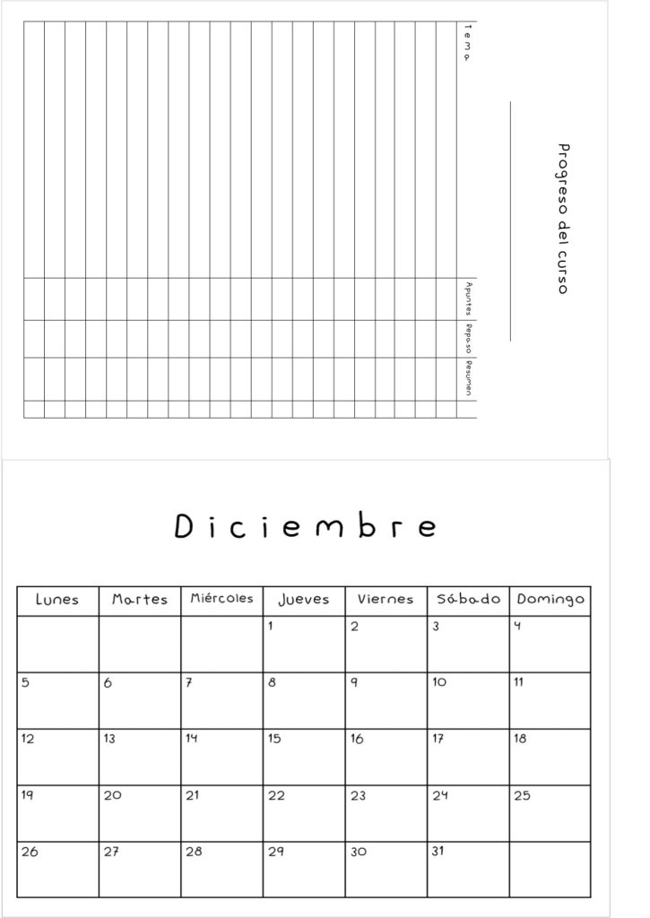 Planner de estudos completo para imprimir e digital - molde parte 27