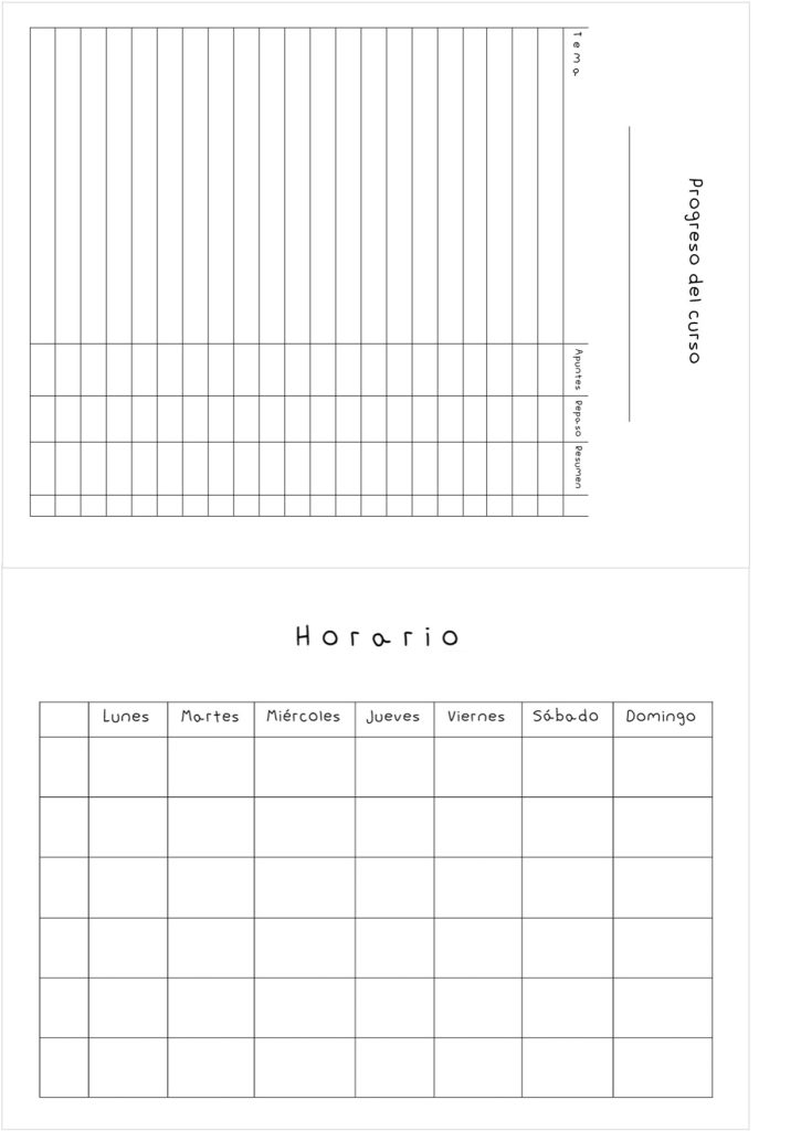 Planner de estudos completo para imprimir e digital - molde parte 35