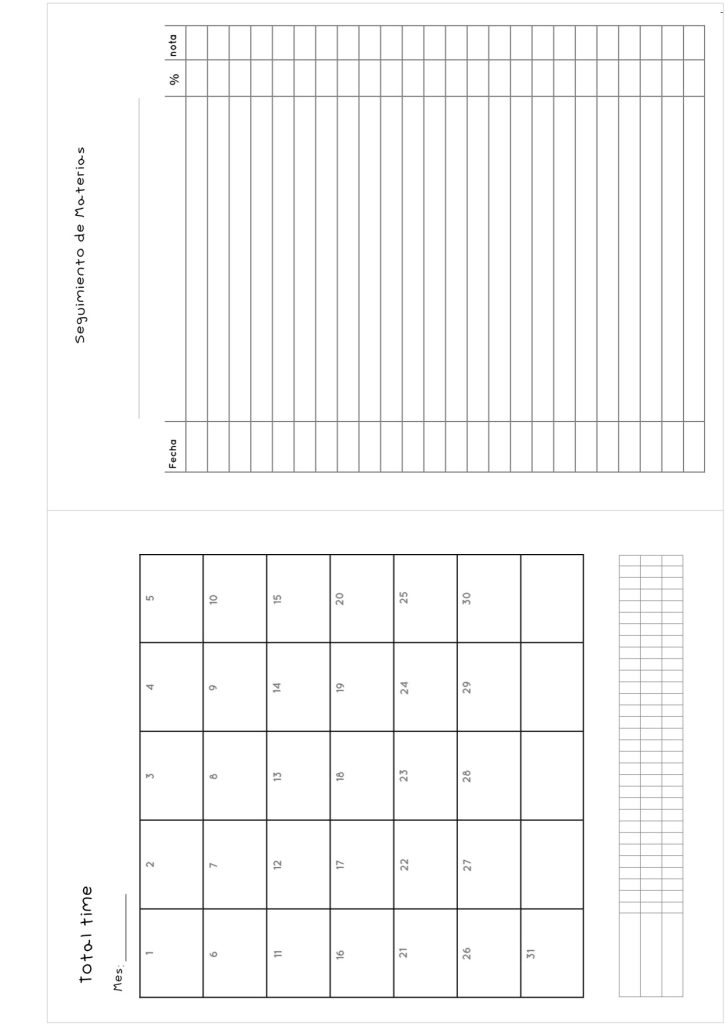 Planner de estudos completo para imprimir e digital - molde parte 36