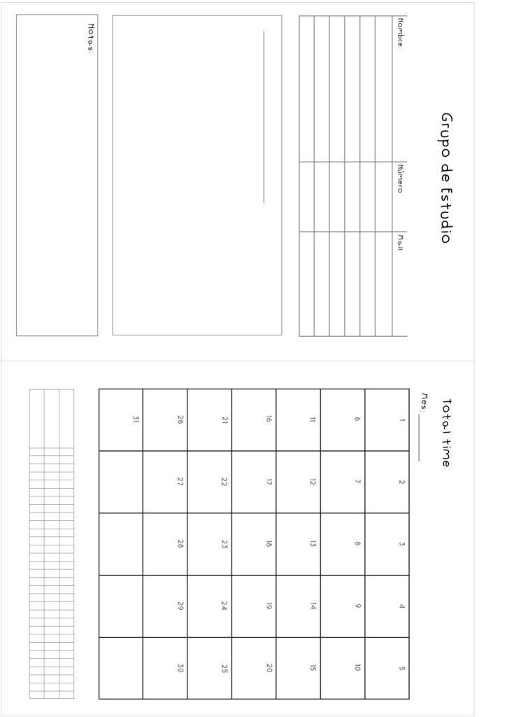 Planner de estudos completo para imprimir e digital - molde parte 47
