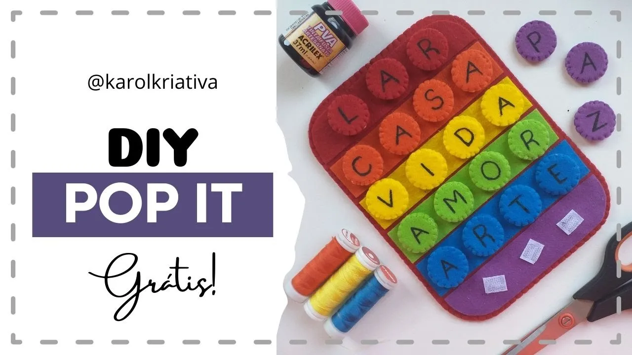 Pop it de feltro – brinquedo educativo